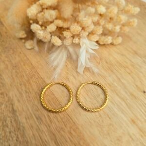 Créoles Martelé Dorée 24 mm