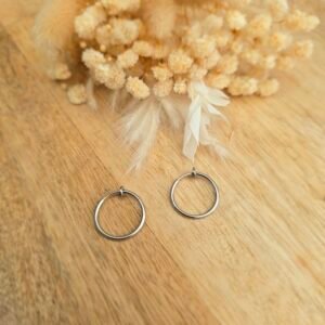 Créoles Clip Argenté 18 mm