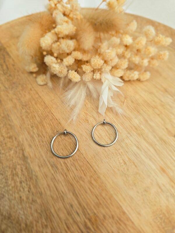 Créoles Clip Argenté 18 mm