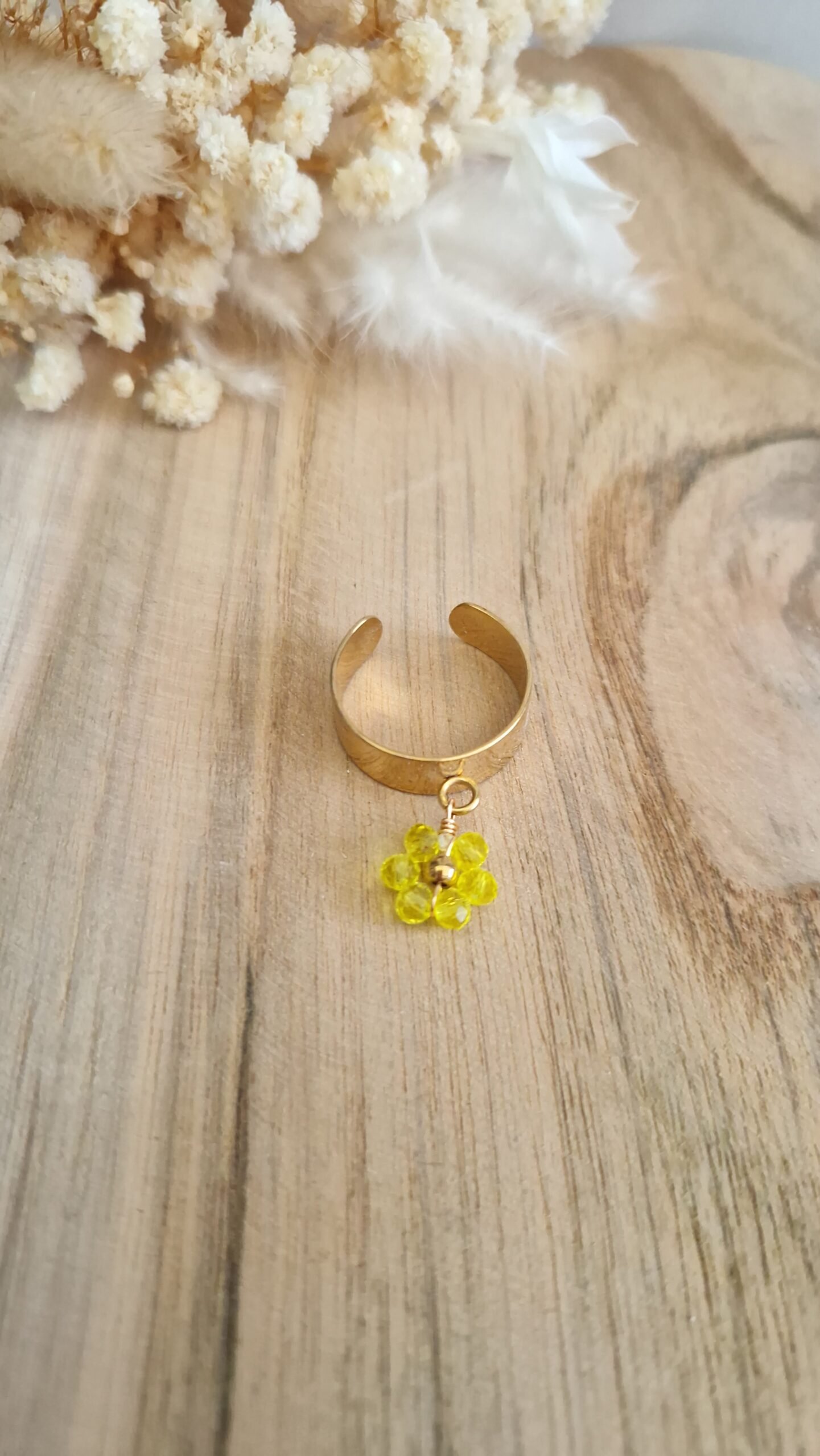 20260215_171933 bague ajustable acier inoxydable fleur jaune