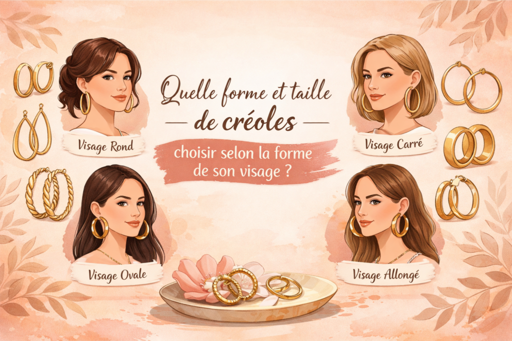 Quelle forme et taille de créoles choisir selon la forme du visage – guide des boucles d’oreilles créoles