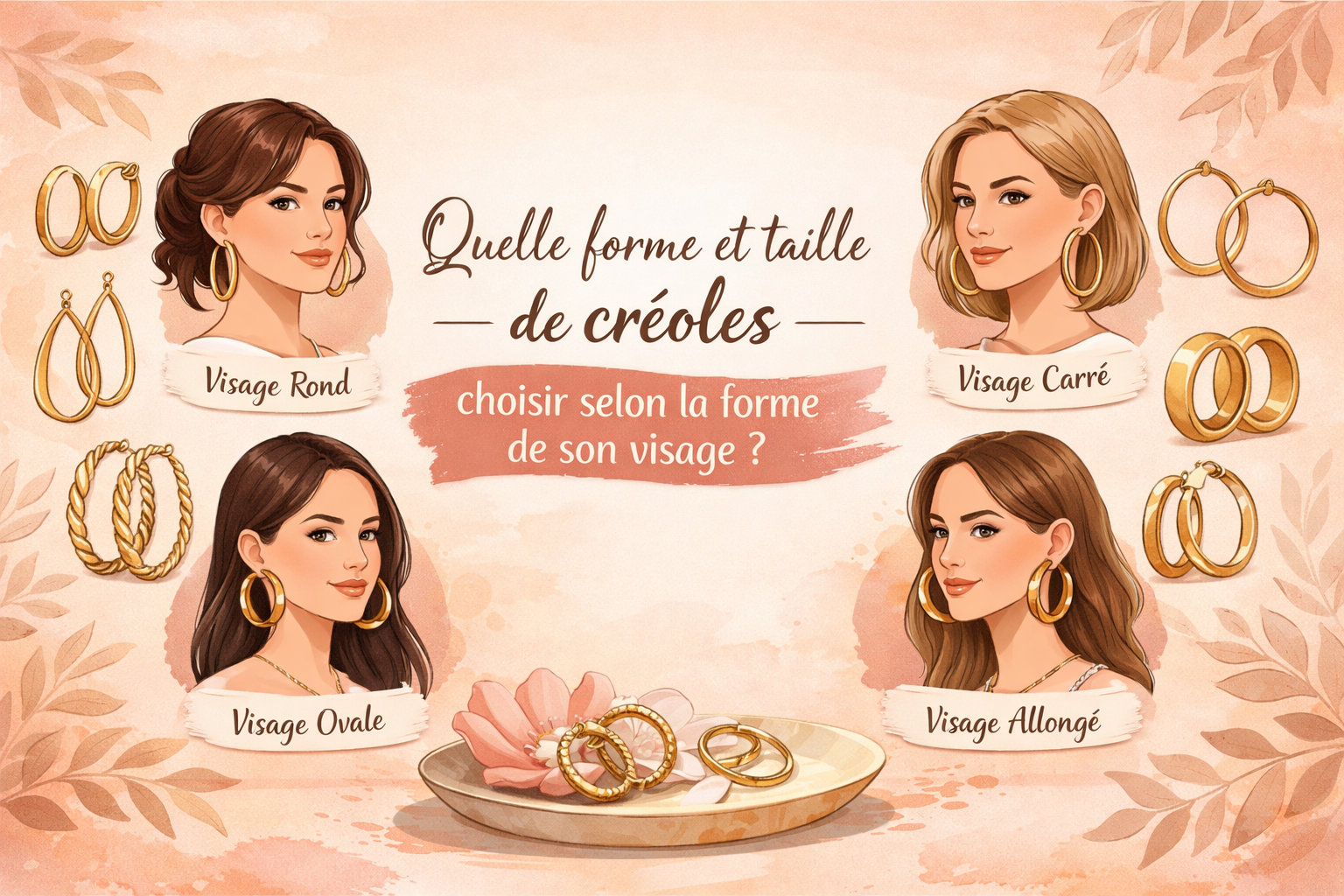 Quelle forme et taille de créoles choisir selon la forme du visage – guide des boucles d’oreilles créoles