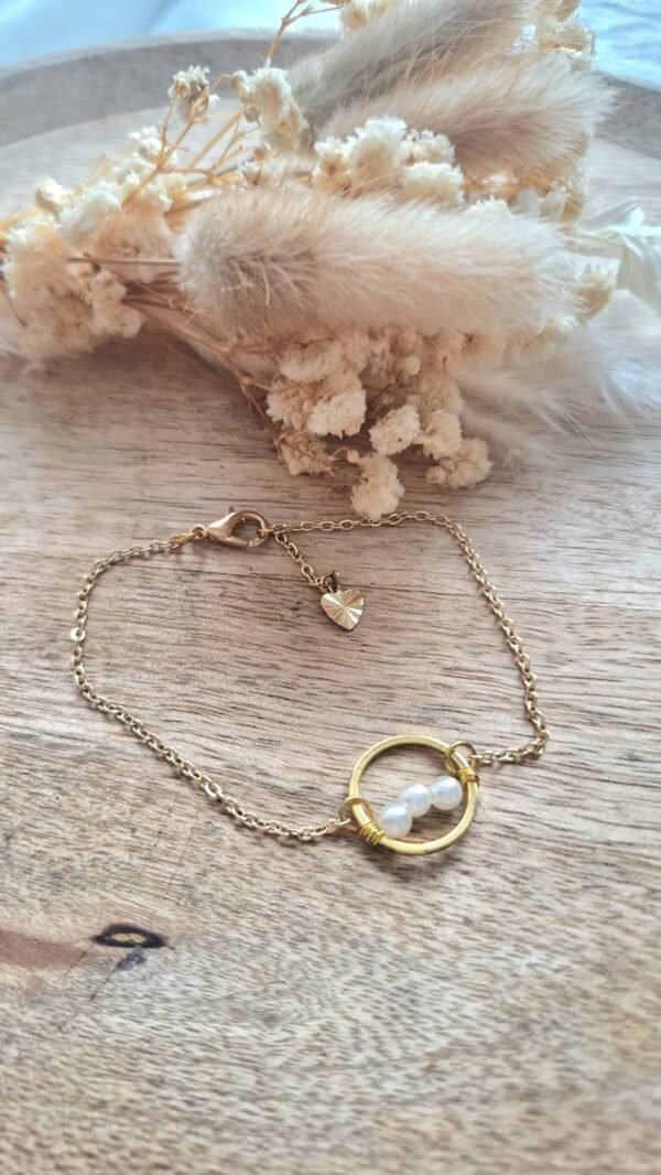 Bracelet perles et cœur en acier inoxydable – Bijou délicat sans nickel
