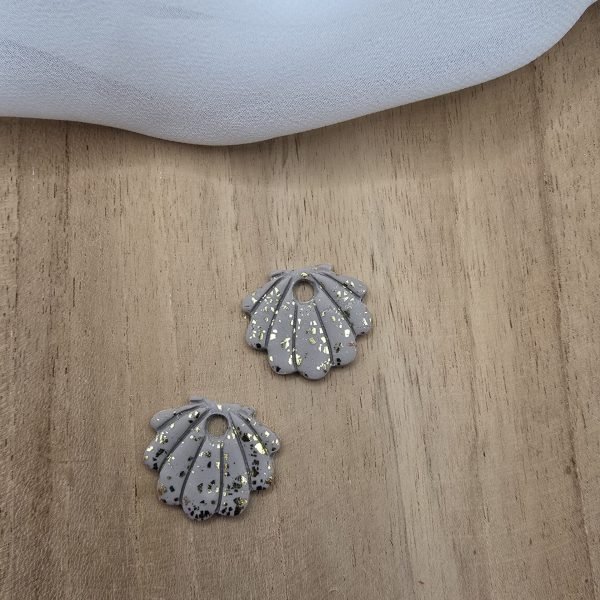 Charm Dalila Gris Perle Doré de Mélanie Bijoux