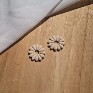 Pampilles interchangeables Marguerite Nacrée Dorée en forme de fleur