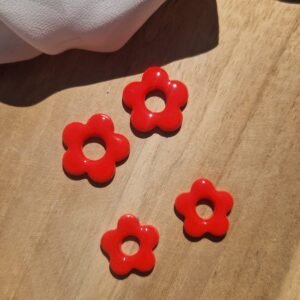 Pampilles Léana fleur rouge Pomme d’Amour pour créoles interchangeables